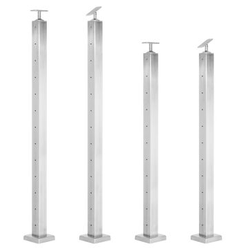Skyline Stainless Posts come with pre-welded post tops and base plates, plus matching post skirts